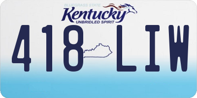 KY license plate 418LIW