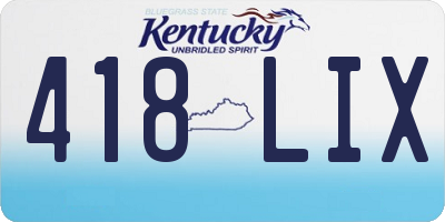 KY license plate 418LIX