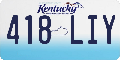 KY license plate 418LIY