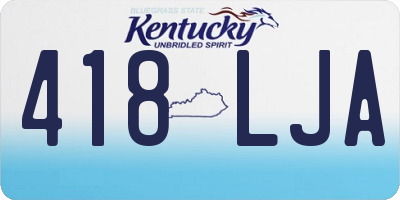 KY license plate 418LJA
