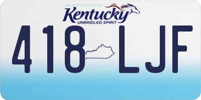 KY license plate 418LJF