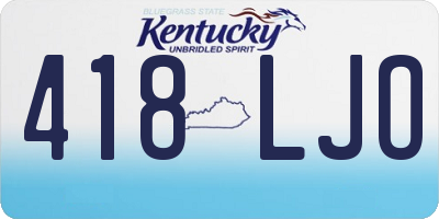 KY license plate 418LJO