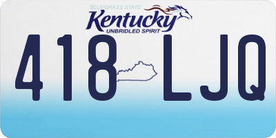 KY license plate 418LJQ