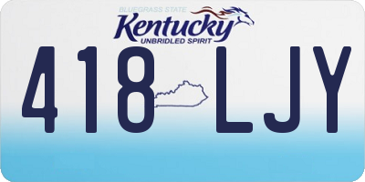 KY license plate 418LJY