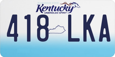 KY license plate 418LKA