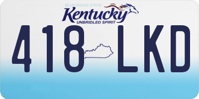 KY license plate 418LKD