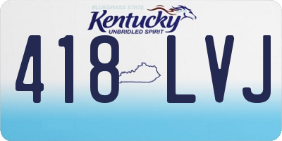 KY license plate 418LVJ