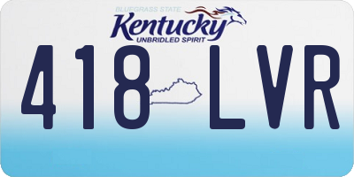 KY license plate 418LVR