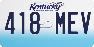 KY license plate 418MEV