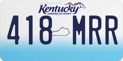 KY license plate 418MRR