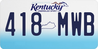 KY license plate 418MWB