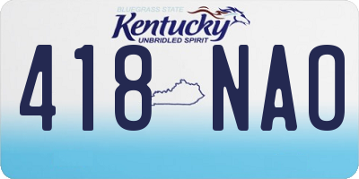 KY license plate 418NAO