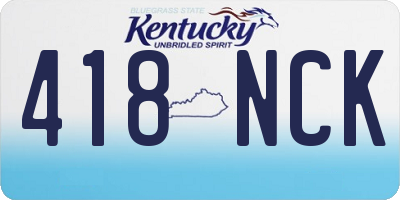 KY license plate 418NCK
