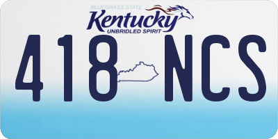 KY license plate 418NCS