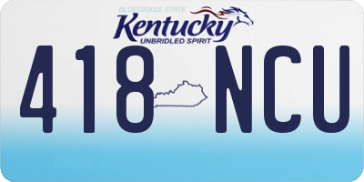 KY license plate 418NCU
