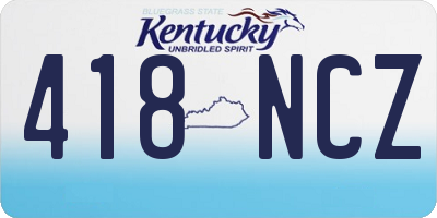 KY license plate 418NCZ
