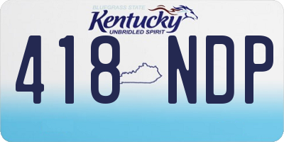 KY license plate 418NDP