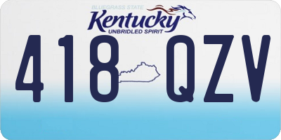 KY license plate 418QZV