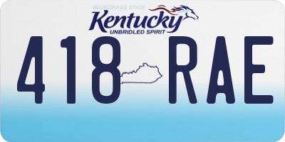 KY license plate 418RAE