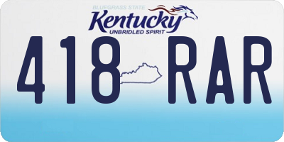 KY license plate 418RAR