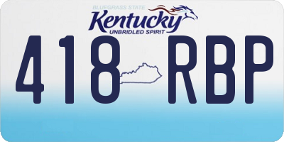 KY license plate 418RBP