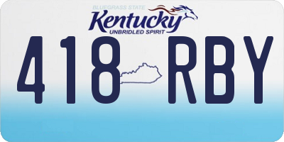 KY license plate 418RBY