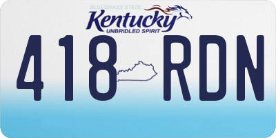 KY license plate 418RDN