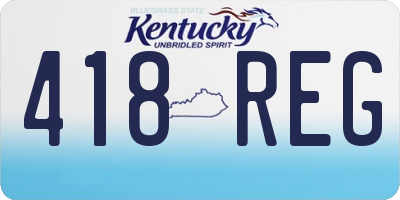 KY license plate 418REG