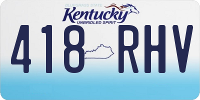 KY license plate 418RHV