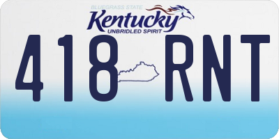 KY license plate 418RNT