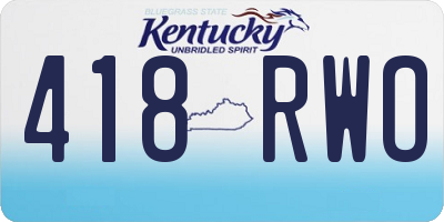 KY license plate 418RWO