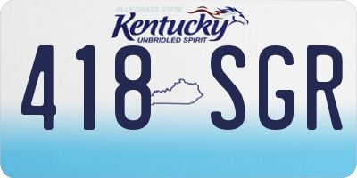 KY license plate 418SGR