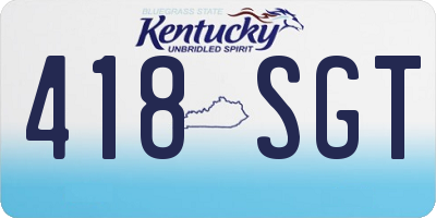 KY license plate 418SGT