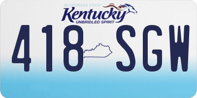 KY license plate 418SGW
