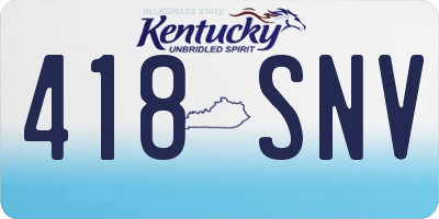 KY license plate 418SNV