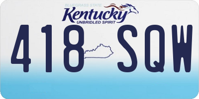 KY license plate 418SQW