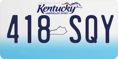 KY license plate 418SQY