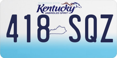 KY license plate 418SQZ