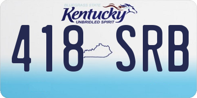 KY license plate 418SRB