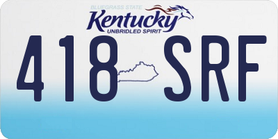 KY license plate 418SRF