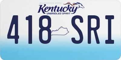 KY license plate 418SRI