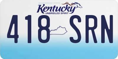 KY license plate 418SRN