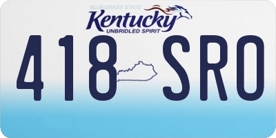 KY license plate 418SRO