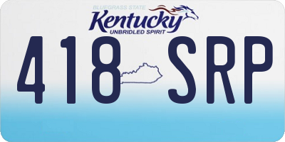 KY license plate 418SRP