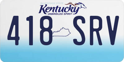 KY license plate 418SRV
