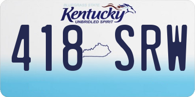KY license plate 418SRW