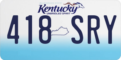 KY license plate 418SRY