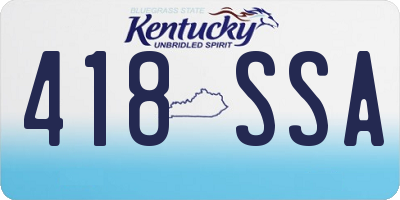 KY license plate 418SSA