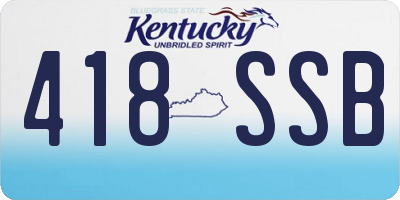 KY license plate 418SSB