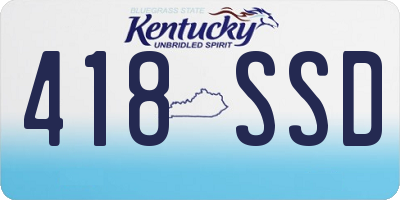 KY license plate 418SSD